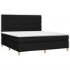 vidaXL Cama box spring c/ colch&atilde;o e LED 160x200 cm tecido preto