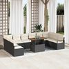 vidaXL Conjunto de Sof&aacute; de Jardim com almofada 11 pcs Preto e Creme
