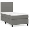 vidaXL Cama com molas/colch&atilde;o 80x200 cm tecido cinzento-escuro