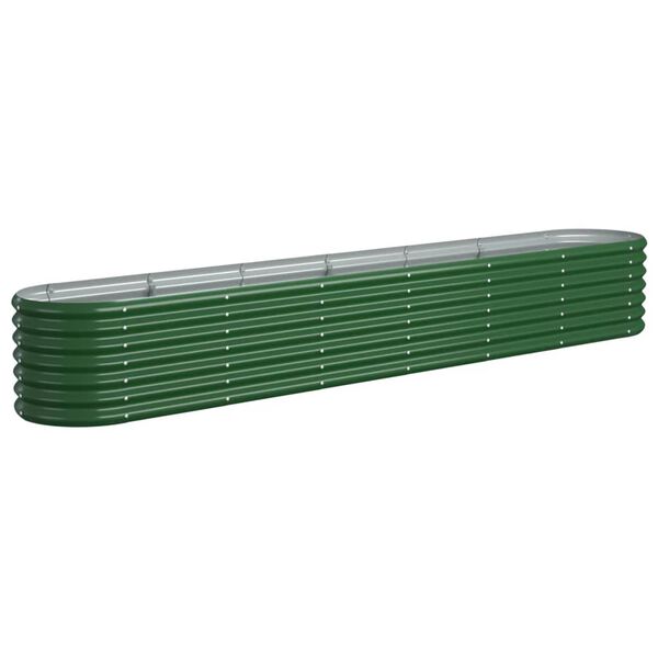 vidaXL Canteiro elevado jardim 260x40x36 cm aço galvanizado verde