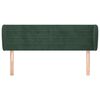 vidaXL Cabeceira de cama c/ abas veludo 147x23x78/88cm verde-escuro