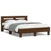 vidaXL Estrutura cama c/ cabeceira derivados madeira carvalho castanho
