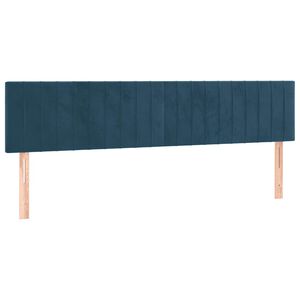 vidaXL Cabeceira de cama 2 pcs veludo 100x5x78/88 cm azul-escuro