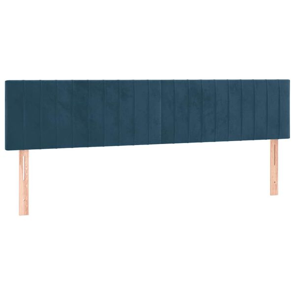 vidaXL Cabeceiras azul-escuro 200x5x78/88 cm veludo