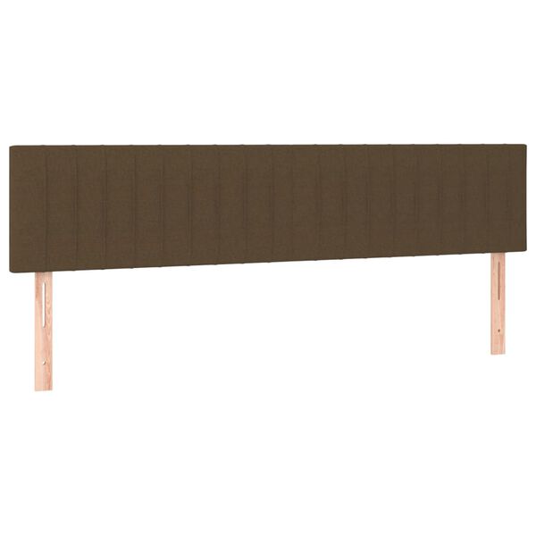 vidaXL Cabeceiras castanho-escuro 180x5x78/88 cm tecido