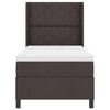 vidaXL Cama Box com colch&atilde;o Castanho escuro 90 x 200 cm tecido