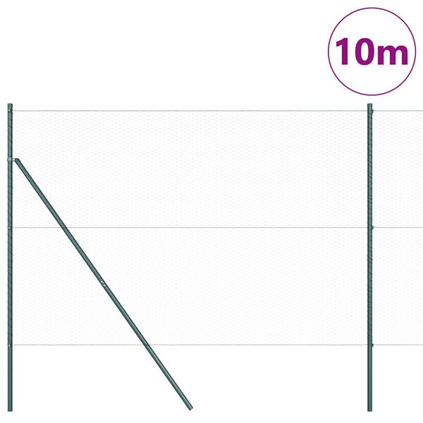 vidaXL Cerca com Postes Verde 1.6 x 10 m A&ccedil;o revestido de PVC