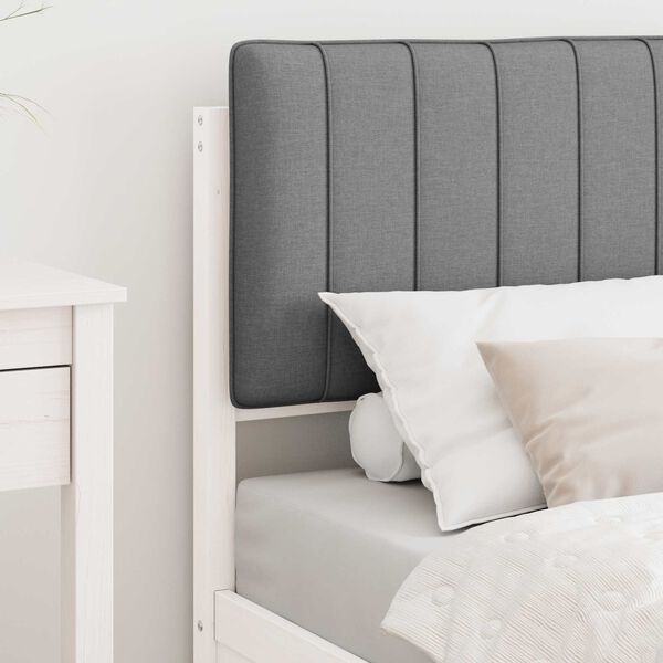 vidaXL Estrutura de Cama com Cabeceira Estofada Cinzento-claro
