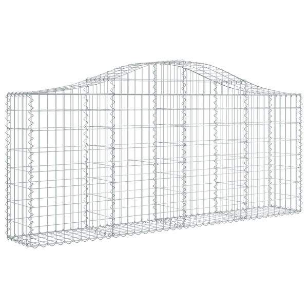 vidaXL Cestos gabião arqueados 12pcs 200x30x80/100cm ferro galvanizado