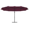 vidaXL Guarda-sol Vermelho Bordeaux 372 x 198 x 243 cm