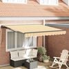 vidaXL Toldo Retr&aacute;til Amarelo e Branco 300 x 250 cm Alum&iacute;nio e Tecido