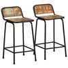 vidaXL Bancos de bar 2 pcs 46x35,5x80 cm Madeira Maci&ccedil;a Recuperada