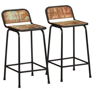 vidaXL Bancos de bar 2 pcs 46x35,5x80 cm Madeira Maci&ccedil;a Recuperada