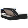 vidaXL Cama de Armazenamento LED com Colch&atilde;o Preto 180 x 200 cm Tecido