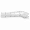 vidaXL 7 pcs conjunto lounge de jardim pinho maci&ccedil;o branco