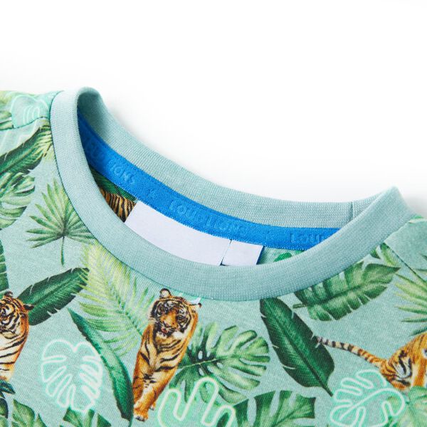 T-shirt para crian&ccedil;a verde-claro mesclado 92