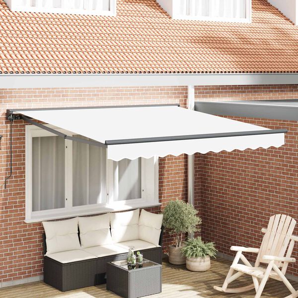 vidaXL Estrutura de Toldo Manual Branco 350 x 250 cm