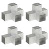 vidaXL Bases p/ poste em forma de X 4 pcs 101x101 mm metal galvanizado