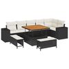 vidaXL Conjunto de Sof&aacute; de Jardim 9 unid. Preto vime PE