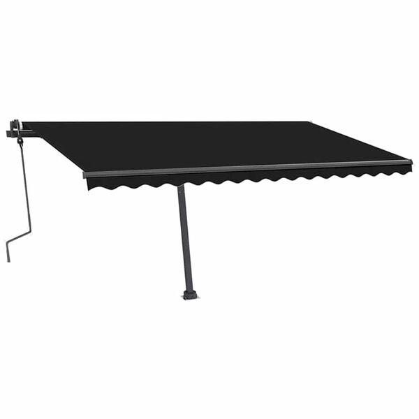 vidaXL Toldo retrátil manual c/ LED 450x300 cm antracite