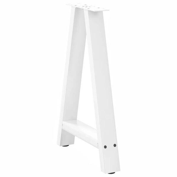 vidaXL Pés para mesa de jantar em formato A, 2 peças, branco, 50x(72-73) cm, aço
