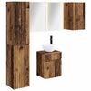 vidaXL Conjunto de Arm&aacute;rios para Banheiro 5 unid. Madeira antiga