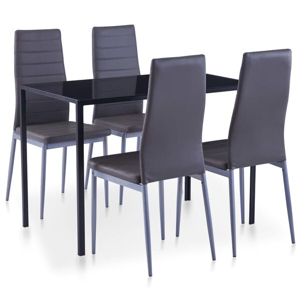 vidaXL Conjunto de jantar 5 pcs cinzento