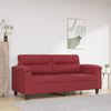 vidaXL Sof&aacute; de 2 lugares 140 cm couro artificial vermelho tinto
