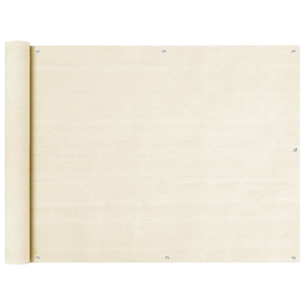 vidaXL Tela de varanda 90x600 cm PEAD cor creme