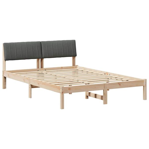 vidaXL Estrutura da cama castanho e cinzento-escuro 135 x 190 cm