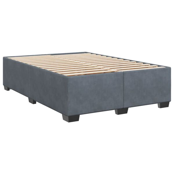 vidaXL Estrutura de cama sem colch&atilde;o 160x200 cm veludo cinzento-escuro