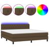 vidaXL Cama box spring c/ colch&atilde;o/LED 160x200cm tecido castanho-escuro