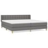 vidaXL Cama com molas/colch&atilde;o 180x200 cm tecido cinzento-escuro