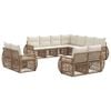 vidaXL Conjunto de Sof&aacute; de Jardim 11 unid. Bege e Branco Creme vime PE