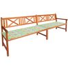 vidaXL Banco de jardim c/ almofad&otilde;es 240 cm madeira de ac&aacute;cia maci&ccedil;a