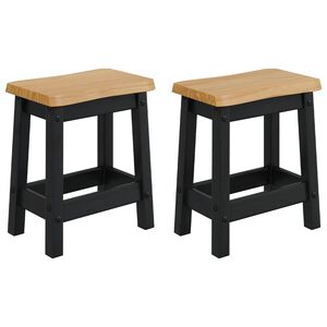 vidaXL Banco de bar EKAI 2 unid. Preto 40 x 29 x 45,5 cm