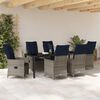 vidaXL Conjunto de Mesa e Cadeiras 7 pcs Cinzeto Rattan de PE
