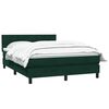 vidaXL Box Cama primavera com Colch&atilde;o Verde Escuro 140x210 cm Veludo