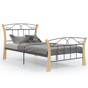 vidaXL Estrutura de cama 100x200 cm metal preto