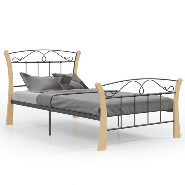 vidaXL Estrutura de cama 100x200 cm metal preto