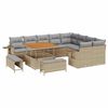 vidaXL Conjunto de Sof&aacute; de Jardim 12 unid. Bege vime PE