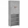vidaXL Arm&aacute;rio alto 69,5x34x180 cm derivados de madeira cinza cimento