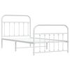 vidaXL Estrutura de cama com cabeceira e p&eacute;s 100x190 cm metal branco