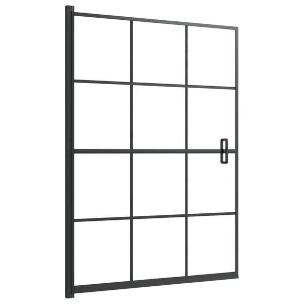 vidaXL Divis&oacute;ria de chuveiro ESG 100x140 cm preto