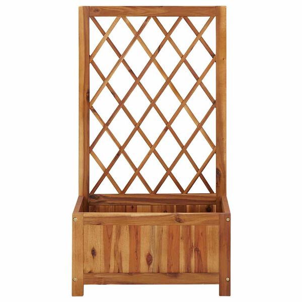 vidaXL Vaso/floreira de jardim com treliça madeira de acácia maciça