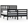 vidaXL Estrutura de cama casal 135x190 cm madeira maci&ccedil;a preto