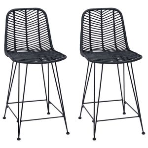 vidaXL Cadeira de Bar 2 unid. Preto 44,5 x 54,5 x 97,5 cm