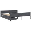 vidaXL Estrutura cama c/ 2 gavetas 180x200cm pinho maci&ccedil;o cinza-escuro