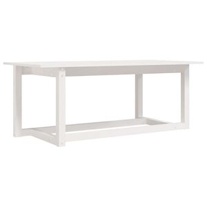 vidaXL Mesa de centro 110x55x45 cm madeira de pinho maci&ccedil;a branco