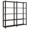 vidaXL Unidade de 5 prateleiras 170x38x170 cm pinho maci&ccedil;o preto